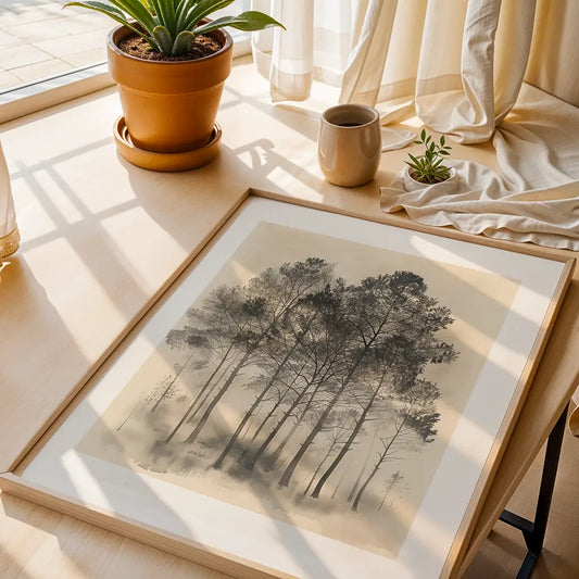 Ink Art Minimalist Trees Poster