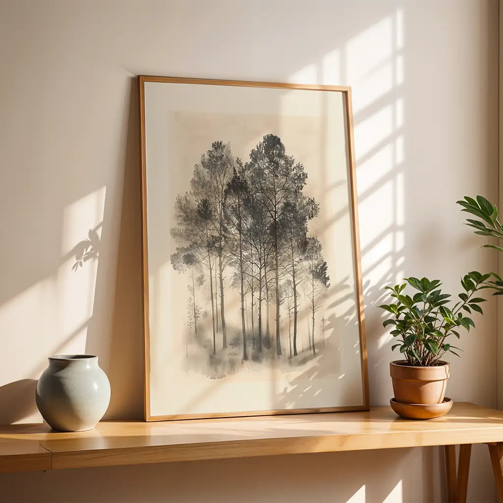 Ink Art Minimalist Trees Poster