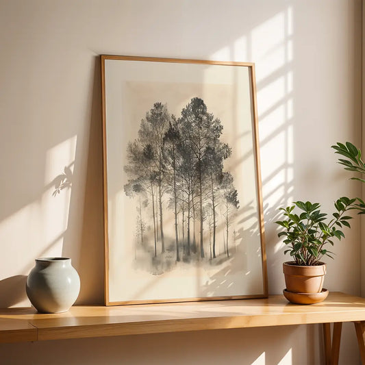 Ink Art Minimalist Trees Poster