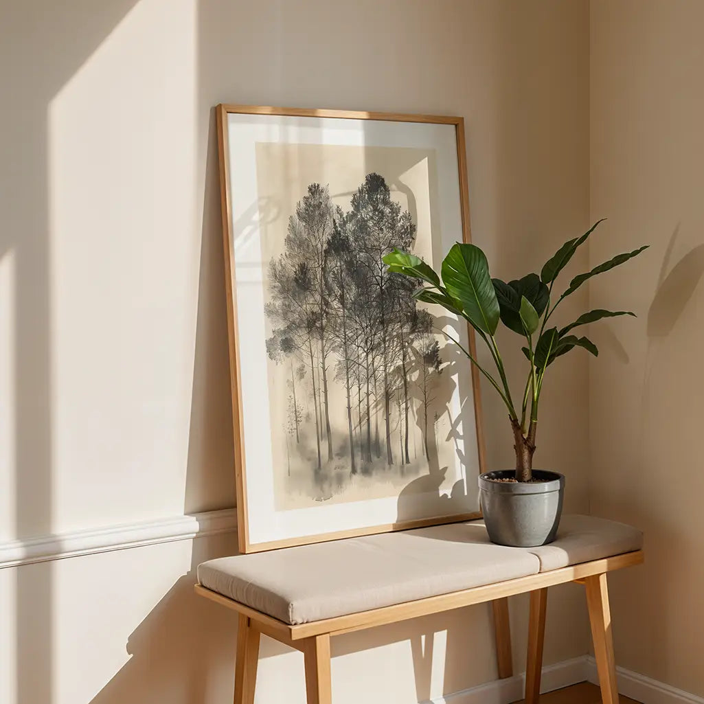 Ink Art Minimalist Trees Poster