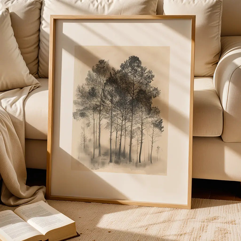 Ink Art Minimalist Trees Poster