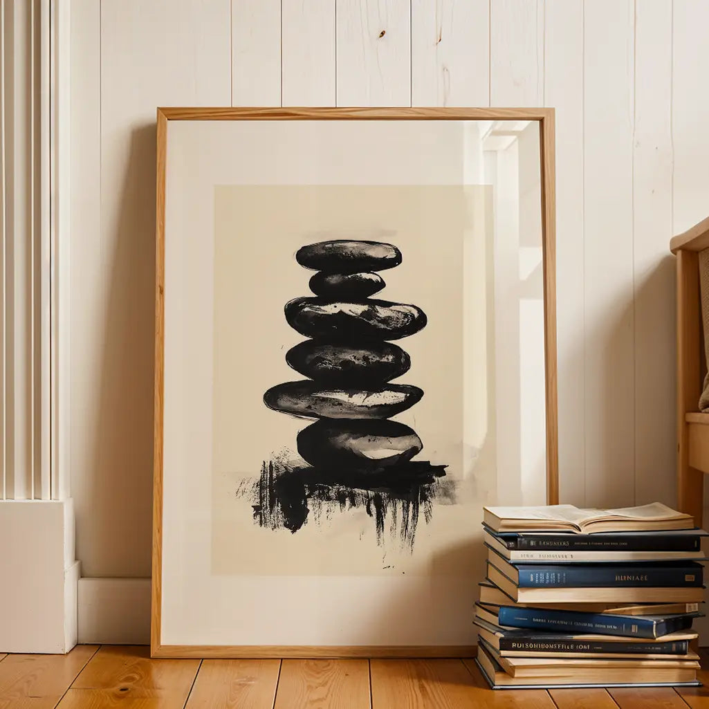 Zen Art Stacked Stones Ink Print
