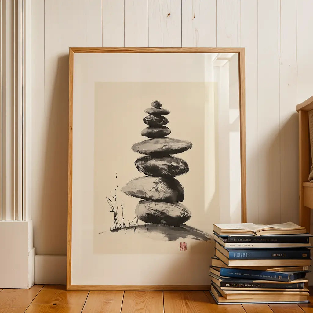 Stacked Stones Zen Poster