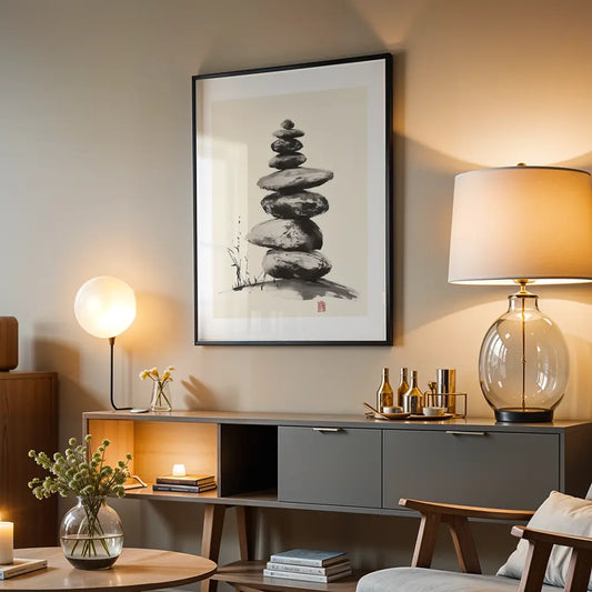Stacked Stone Zen Poster