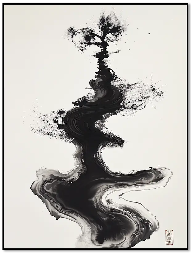 Ink Art Unalome Art Print